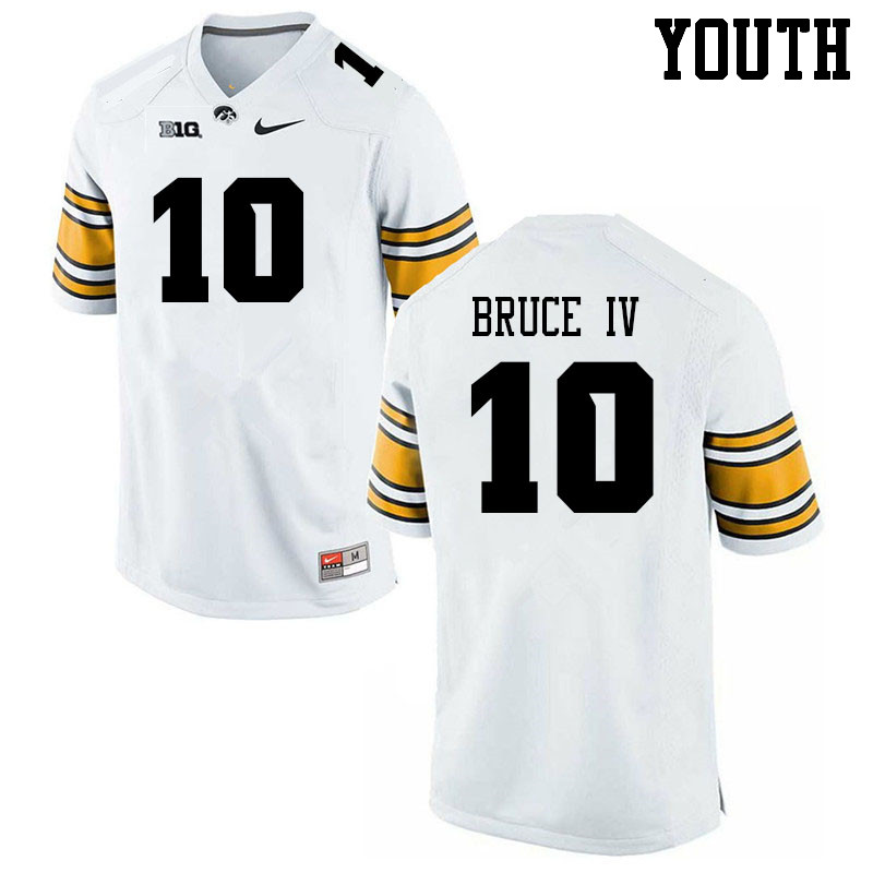 Youth #10 Arland Bruce IV Iowa Hawkeyes College Football Jerseys Sale-White - Click Image to Close